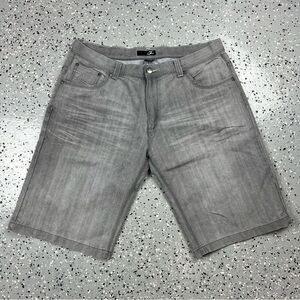 Men's Jinzu Gray Baggy Denim Shorts Jorts